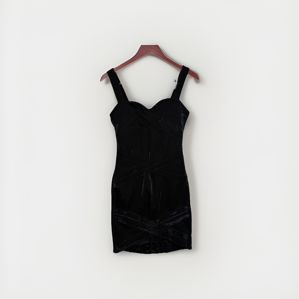 Divided Dress Women Medium Size Fit Black‎ Sheer Material Mini Bodycon Y2K Party